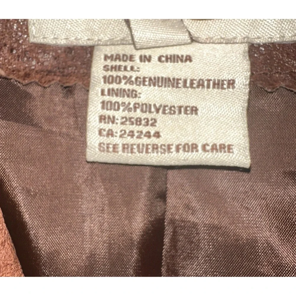 VTG Cripple Creek Western Leather Jacket Womens Studded Pebbled Rodeo Brown  XL